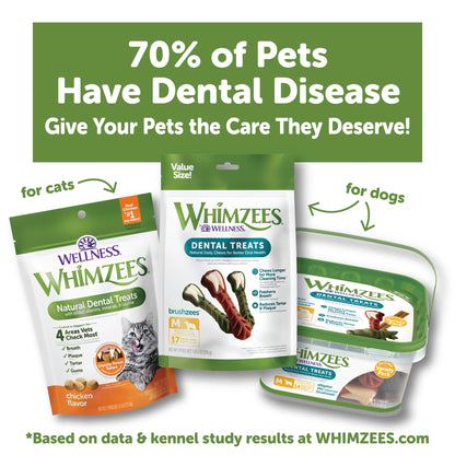 WHIMZEES Wellness Cat Dental Treats, Natural Chews, Chicken Flavor, (2 Ounce Bag)
