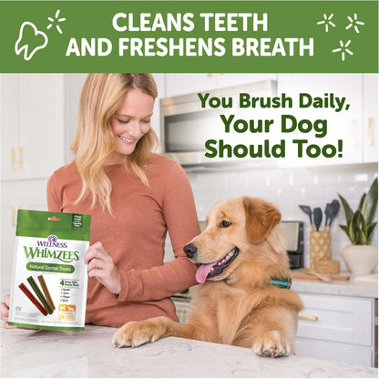 Whimzees Wellness Stix Dog Dental Treats, Natural Chews, Medium Size Stick, (14 Count)