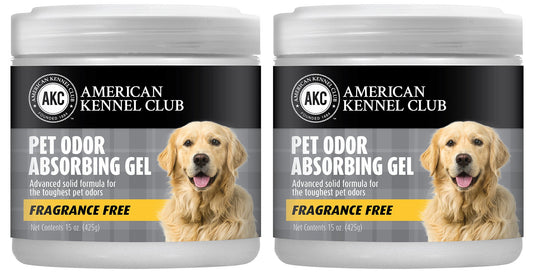 AMERICAN KENNEL CLUB SMELLS BEGONE Pet Odor Absorber Gel - Air Freshener & Odor Eliminator - Fragrance Free - 15 Ounce - 2 Pack