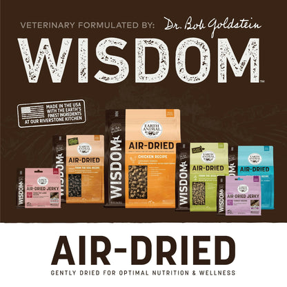 Earth Animal Wisdom Air-Dried Jerky Turkey Recipe | Dog Treats and Snacks | Premium Natural Turkey Jerky Strips | 4 oz | Dog Treats Made in The USA (Pack of 1)