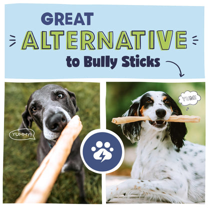 Pawstruck Natural Large 12" Beef Collagen Sticks for Dogs – Long-Lasting Rawhide Alternative, High Protein Treats with Chondroitin & Glucosamine – 5 Pack