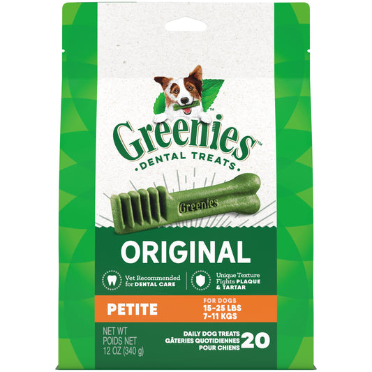 Greenies Original Petite Dental Dog Treats, 12 oz. Pack (20 Treats)