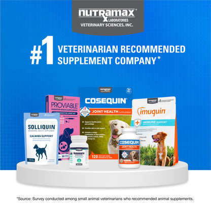 Nutramax Laboratories Cosequin Maximum Strength Joint Health Supplement for Dogs - With Glucosamine, Chondroitin, and MSM, 60 Chewable Tablets