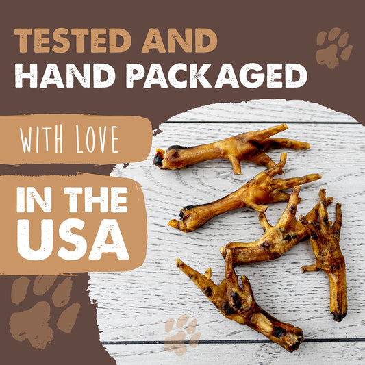 Mighty Paw Naturals Chicken Feet Dog Treats (30 Pack) | 100% Natural Dehydrated Chicken Feet for Dogs. Dried Treat for Pets. Single Ingredient Chews