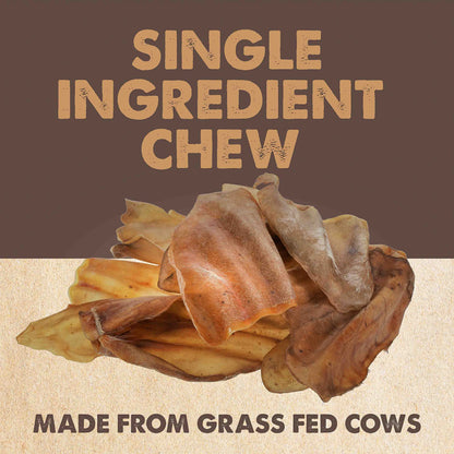 Mighty Paw 100% Natural Unbleached Cow Ears for Dogs - Single Ingredient - Cows Ears for Dogs Chew Treats Suitable for Small, Medium & Large Breeds - Pet Chews (12 Pack)
