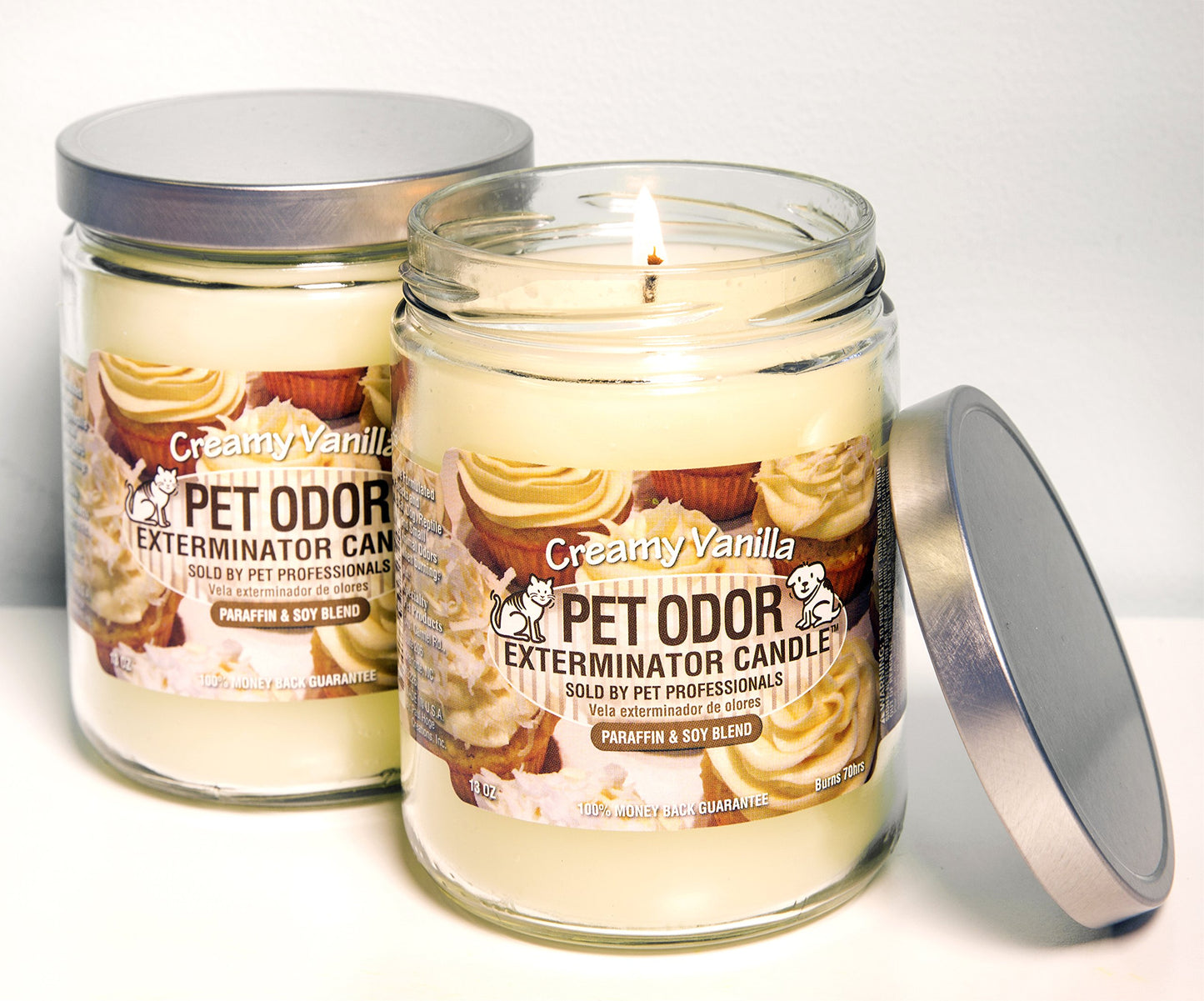 Specialty Pet Products Odor Exterminator Candle, Creamy Vanilla, 13 Ounce Jar (Pack of 2)