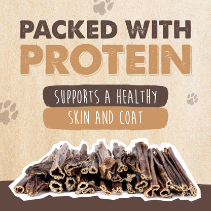 Mighty Paw - Beef Gullet Sticks for Dogs (6 Inch - 30 Pack) | Premium Beef Esophagus Treats. Gullet Sticks, Ideal for Large and Small Breeds Teething and Light Chewing. Rawhide Free, Bulk Dog Chews